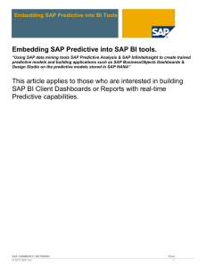 using SAP Predictive Analysis