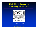 High Blood Pressure - Summary of JNC Six