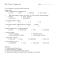 BIO 101 Exam 2 Practice Quiz Name