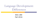 Language Development: Differences