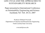Life cycle and approaches to sustainability research