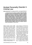 Multiple Personality Disorder in Law