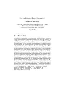 On Multi-Agent Based Simulation - Publications at Bielefeld University