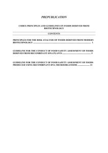 codex principles and guidelines on foods derived from biotechnology