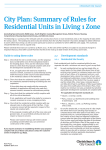City Plan: Summary of Rules for Residential Units on Living 1 Zone