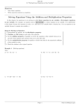 Solving Equations Using the Addition and Multiplication Properties