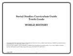 Social Studies Curriculum Guide Tenth Grade WORLD HISTORY