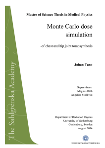 A Monte Carlo dose simulation of chest and hip joint tomosynthesis