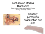 Sensory perception examination and aids.