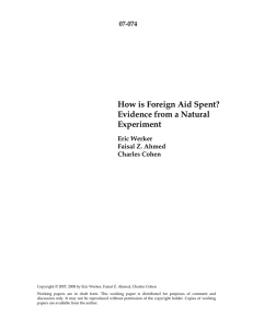 How is Foreign Aid Spent? Evidence from a Natural Experiment