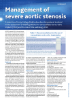Management of severe aortic stenosis