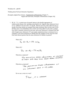 Worksheet 9a – ph6450 Thinking about Null and Alternative