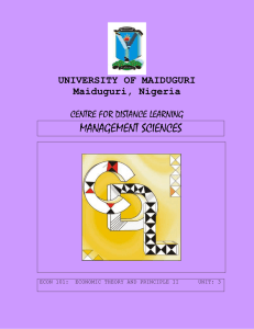 econs 1 - University of Maiduguri