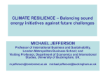 CLIMATE RESILIENCE – Balancing sound energy initiatives against