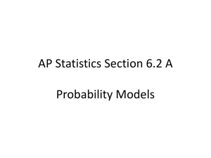 AP Statistics Section 6.2 A Probability Models