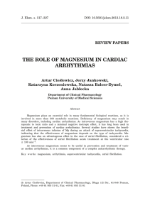 THE ROLE OF MAGNESIUM IN CARDIAC ARRHYTHMIAS
