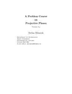 A Problem Course on Projective Planes