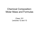 Molar Mass and Formulas