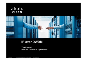 Cisco IP Over DWDM Solution