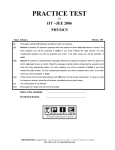 AIEEE 2006 Physics Practice Test Paper