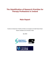 The Identification of Research Priorities for Therapy Professions in