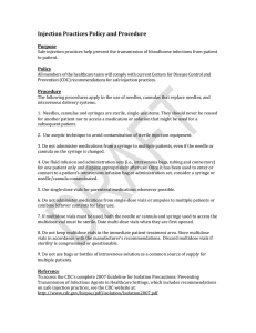 Injection Practices Policy and Procedure Template