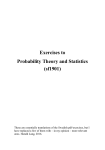 Exercises to Probability Theory and Statistics (sf1901)