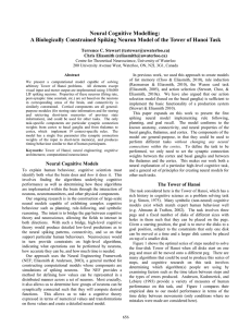 Neural Cognitive Modelling: A Biologically Constrained Spiking