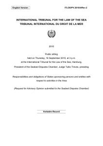 international tribunal for the law of the sea tribunal international du
