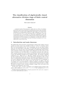 The classification of algebraically closed alternative division rings of