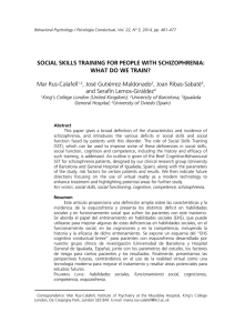 SOCIAL SKILLS TRAINING FOR PEOPLE WITH SCHIZOPHRENIA