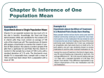 Chapter 9: Inference of One Population Mean