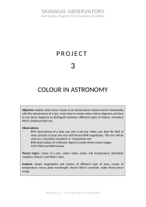 Project 3. Colour in Astronomy