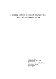 Marketing liability in Finnish insurance law – implications for contract