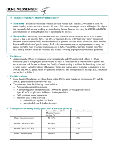 Topic: Hereditary breast/ovarian cancer