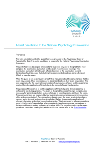 A brief orientation to the National Psychology Examination
