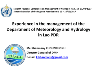 Experience in the management of the Department - Meetings