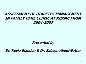 Assessment of Diabetes Management in Family Care Clinic at