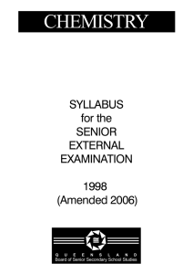 Chemistry Senior External Syllabus 1998