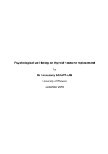 Psychological well-being on thyroid hormone replacement