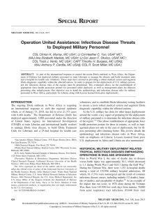 Operation United Assistance: Infectious Disease Threats to