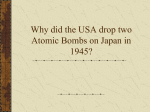 Why did US Bomb Japan. Cold War