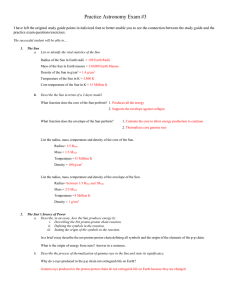 Practice Exam for 3 rd Astronomy Exam