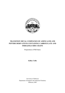 transition metal complexes of amino acid and peptide derivatives