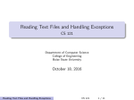 Files and Exceptions - Computer Science