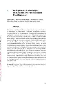 6 Endogenous Knowledge: Implications for Sustainable Development