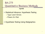 Slides 2-7 Hypothesis Testing