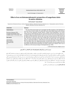 Effect of sex on histomorphometric properties of Langerhans islets in