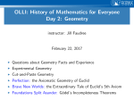 OLLI: History of Mathematics for Everyone Day 2: Geometry