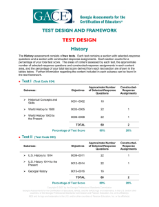 TEST DESIGN History - Young Harris College